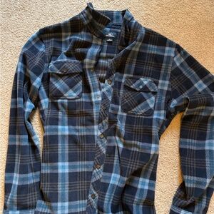 O'Neill Black and Blue Plaid Button Down Shirt